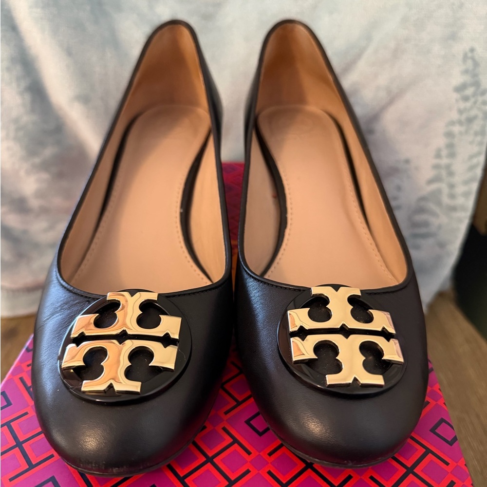Tory Burch Janey Black Leather 50mm pumps, size 7